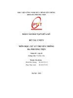 Đề tài  unity môn học  xử lý truyền thông Đa phương tiện