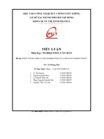 Tiểu luận môn học  marketing căn bản Đề tài  phân tích chiến lược marketing của doanh nghiệp nesty