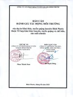 Báo cáo dtm dự Án khai thác, tuyển quặng bauxite bình phước thuộc tổ hợp khai thác bauxite, tuyển quặng và chế biến, sản xuất alumin