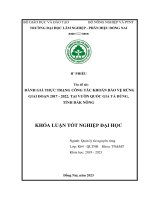 Đánh giá thực trạng công tác khoán bảo vệ rừngg giai Đoạn 2017 2022 tại vqg tà Đùng, Đắc nông