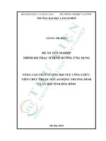 Nâng cao chất lượng Đội ngũ công chức, viên chức thuộc sở lao Động thương binh và xã hội tỉnh hòa bình