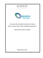Đề án cải tiến chất lượng: Ứng dụng Trí tuệ Nhân tạo trong Xây dựng Đề án Cải tiến Chất lượng tại Bệnh viện Bãi Cháy