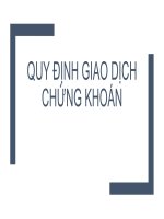 QUY ĐỊNH GIA DỊCH CHỨNG KHOÁN
