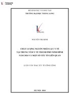 Chất lượng nguồn nhân lực y tế tại trung tâm y tế thành phố ninh bình năm 2024 và một số yếu tố liên quan