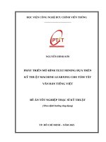 Phát triển mô hình Text Mining dựa trên kĩ thuật Machine Learning cho tóm tắt văn bản tiếng Việt