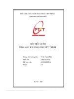 Bài tiểu luận môn học kỹ năng thuyết trình