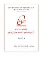 Bài tập lớn môn xác suất thống kê lơp nhóm 4