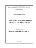 Chính sách Đối ngoại của Ấn Độ Đối với việt nam từ năm 2019 Đến năm 2023