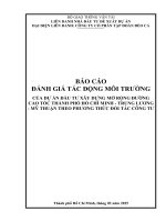 Báo cáo dtm dự Án Đầu tư xây dựng mở rộng Đường cao tốc thành phố hồ chí minh – trung lương – mỹ thuận theo phương thức Đối tác công tư