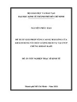 Đề xuất giải pháp nâng cao sự hài lòng của khách hàng về chất lượng dịch vụ tại ctcp chứng khoán kafi