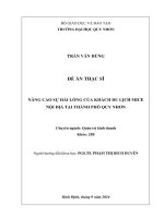 Nâng cao sự hài lòng của khách du lịch mice nội Địa tại Điểm Đến thành phố quy nhơn (Đề Án thạc sỹ)