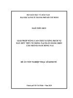 Giải pháp nâng cao chất lượng dịch vụ máy rút tiền tự Động tại ngân hàng bidv chi nhánh nam Đồng nai