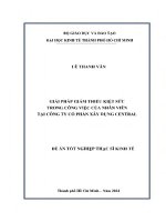 Giải pháp giảm thiểu kiệt sức trong công việc của nhân viên tại công ty cổ phần xây dựng central