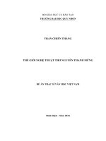 Thế giới nghệ thuật thơ nguyễn thanh mừng (Đề Án thạc sỹ văn học việt nam)