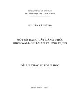 Một số dạng bất Đẳng thức gronwall bellman và Ứng dụng (Đề Án thạc sĩ toán giải tích)