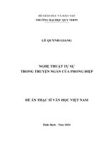 Nghệ thuật tự sự trong truyện ngắn của phong Điệp (Đề Án thạc sỹ văn học việt nam)