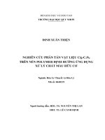 Nghiên cứu phân tán vật liệu c g c3n4 trên nền polymer Định hướng Ứng dụng xử lý chất màu hữu cơ (Đề Án thạc sỹ)