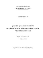 Quản trị quan hệ khách hàng tại viễn thông bình Định – tập Đoàn bưu chính viễn thông việt nam (Đề Án thạc sĩ ngành quản trị kinh doanh)