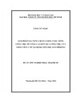 Giải pháp gia tăng chất lượng cuộc sống công việc Để nâng cao kết quả công việc của nhân viên y tế tại bệnh viện phụ sản mêkông