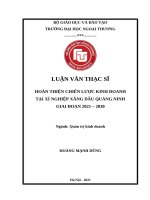 Hoàn thiện chiến lược kinh doanh tại Xí nghiệp xăng dầu Quảng Ninh giai đoạn 2021 - 2030