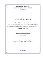 Các yếu tố ảnh hưởng tới hành vi mua hàng trực tuyến của người tiêu dùng ngành hàng thời trang trên sàn thương mại điện tử Shopee