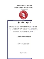 Các yếu tố ảnh hưởng đến sự gắn kết với tổ chức của cán bộ tại Ngân hàng TMCP Ngoại thương Việt Nam - chi nhánh Hạ Long