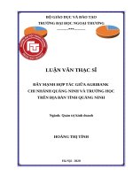 Đẩy mạnh hợp tác giữa Agribank Chi nhánh Quảng Ninh và Trường học trên địa bàn tỉnh Quảng Ninh