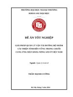 Giải pháp quản lý vận tải đường bộ nhằm cải thiện tính bền vững trong chuỗi cung ứng mặt hàng nông sản ở Việt Nam