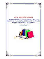Skkn cấp tỉnh một số giải pháp nâng cao chất lượng giáo dục kĩ năng sống cho học sinh lớp 10 trường pt dân tộc nội trú thpt số 2 nghệ an