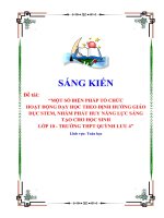Skkn cấp tỉnh một số biện pháp tổ chức hoạt Động dạy học theo Định hƣớng giáo dục stem, nhằm phát huy năng lực sáng tạo cho học sinh lớp 10   trƣờng thpt quỳnh lƣu 4