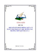 Skkn cấp tỉnh một số giải pháp phòng ngừa và ngăn chặn bạo lực học Đường tại trường thpt quỳnh lưu 4