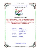 Skkn cấp tỉnh phát triển năng lực vận dụng kiến thức sinh học 10 vào thực tiễn, thông qua làm một số sản phẩm từ Ứng dụng quá trình phân giải của vi sinh vật theo Định hướng giáo dục stem