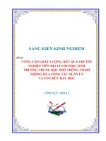 Skkn cấp tỉnh nâng cao chất lượng, kết quả thi tốt nghiệp môn Địa lí cho học sinh trường trung học phổ thông cờ Đỏ thông qua công tác quản lý và tổ chức dạy học