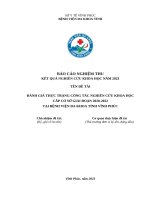 Đề tài nckh cấp cơ sở Đánh giá thực trạng nckh tại bệnh viện