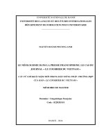 Neologisms in the french speaking press  the case of the newspaper le courrier du vietnam