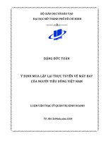 Ý Định mua lặp lại trực tuyến vé máy bay của người tiêu dùng việt nam