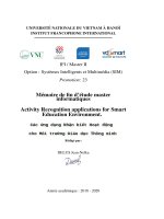 Mémoire de fin d’étude master informatiques = các Ứng dụng nhận biết hoạt Động cho môi trường giáo dục thông minh