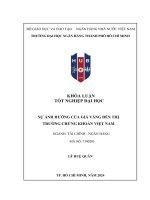 Sự Ảnh hưởng của giá vàng Đến thị trường chứng khoán việt nam