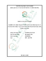 Nghiên cứu hiện trạng và Đề xuất giải pháp quản lý tài nguyên thực vật tại xã bắc quỳnh, huyện bắc sơn, tỉnh lạng sơn