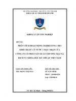 Phân tích hoạt Động marketing cho thiết bị xử lý nước chạy thận của công ty cổ phần sản xuất thương mại và dịch vụ khoa học kỹ thuật việt nam