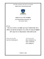 Đề xuất nâng cao hiệu quả quy trình thu mua nông sản Để xuất khẩu của công ty trách nhiệm hữu hạn xuất nhập khẩu thế giới xanh
