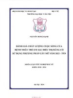 Chất lượng cuộc sống của bệnh nhân trẻ em sau Điều trị răng có sử dụng phương pháp gây mê năm 2023 2024