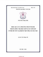 Hiệu quả của phương pháp insure trong Điều trị hội chứng suy hô hấp Ở trẻ Đẻ non tại bệnh viện phụ sản hà nội
