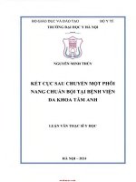 Kết cục sau chuyển một phôi nang chuẩn bội tại bệnh viện Đa khoa tâm anh