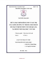 Mô tả Đặc Điểm hình Ảnh và giá trị của cộng hưởng từ trong chẩn Đoán sỏi mật trên bệnh nhân tán sỏi qua da tại bệnh viện Đại học y hà nội