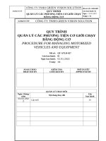 QUY TRÌNH QUẢN LÝ CÁC PHƯƠNG TIỆN CƠ GIỚI CHẠY BẰNG ĐỘNG CƠ