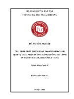 Giải pháp phát triển hoạt động kinh doanh dịch vụ giao nhận đường hàng không tại Công ty TNHH Việt Logistics Solutions