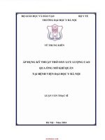 Áp dụng kỹ thuật thở oxy lưu lượng cao qua Ống mở khí quản tại bệnh viện Đại học y hà nội