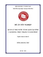 Quản lý nhà nước về du lịch tại tỉnh Cao Bằng: Thực trạng và giải pháp