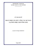 Hoàn thiện tổ chức công tác kế toán tại phân hiệu ueh vĩnh long
